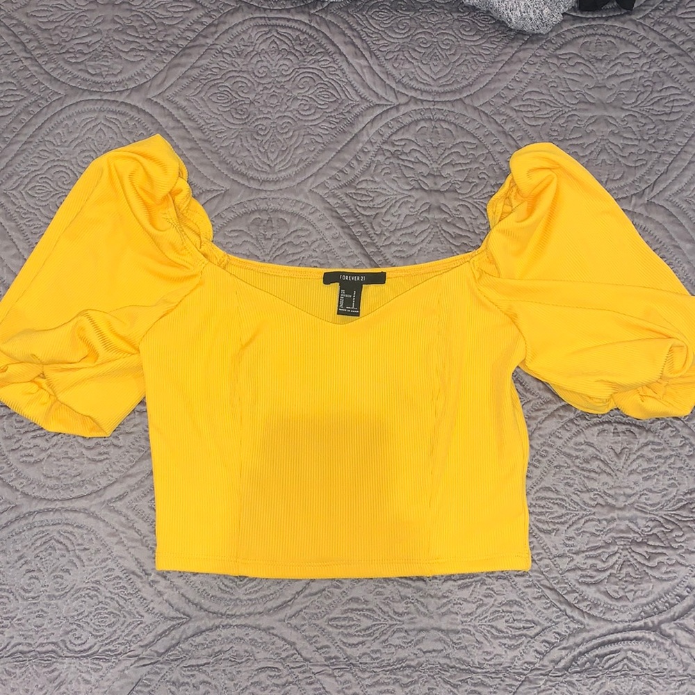 Yellow Forever 21 crop top